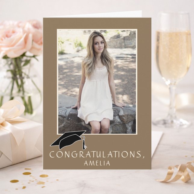 Modern Simple Congratulations Graduation Photo Card (Creator Uploaded)