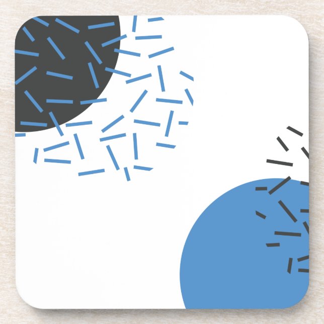 Modern, simple, cool, abstract, graphic pattern beverage coaster (Front)