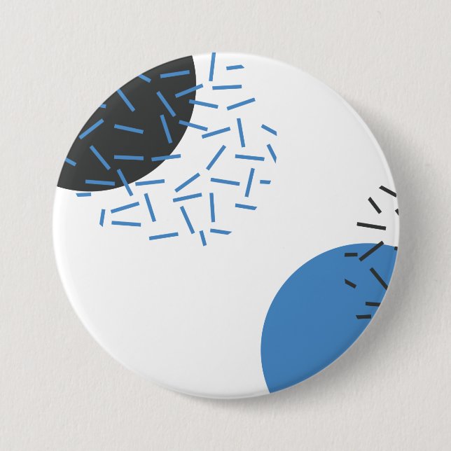 Modern, simple, cool, abstract, graphic pattern button (Front)