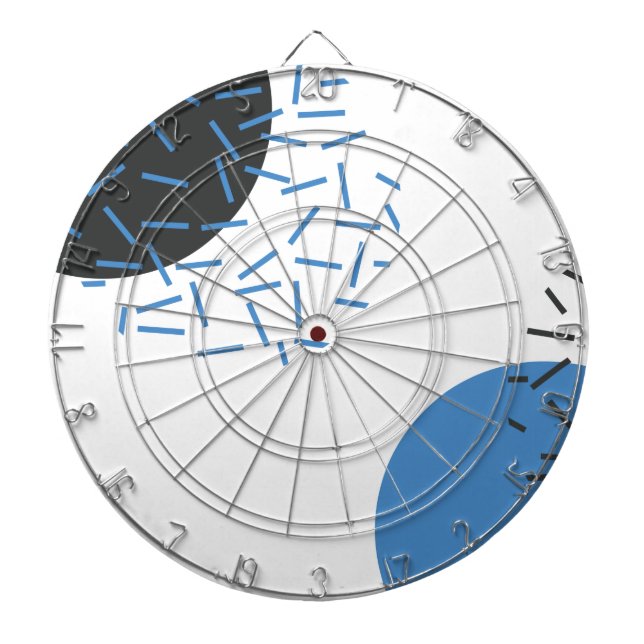 Modern, simple, cool, abstract, graphic pattern dart board (Front)