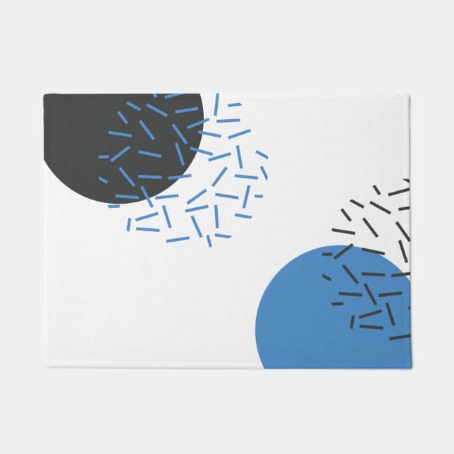 Modern, simple, cool, abstract, graphic pattern doormat (Front)
