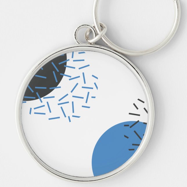 Modern, simple, cool, abstract, graphic pattern keychain (Front)
