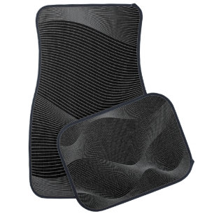 Modern, simple, cool, abstract motion wave pattern car floor mat