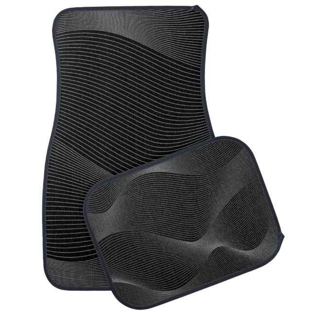 Modern, simple, cool, abstract motion wave pattern car floor mat (Set)