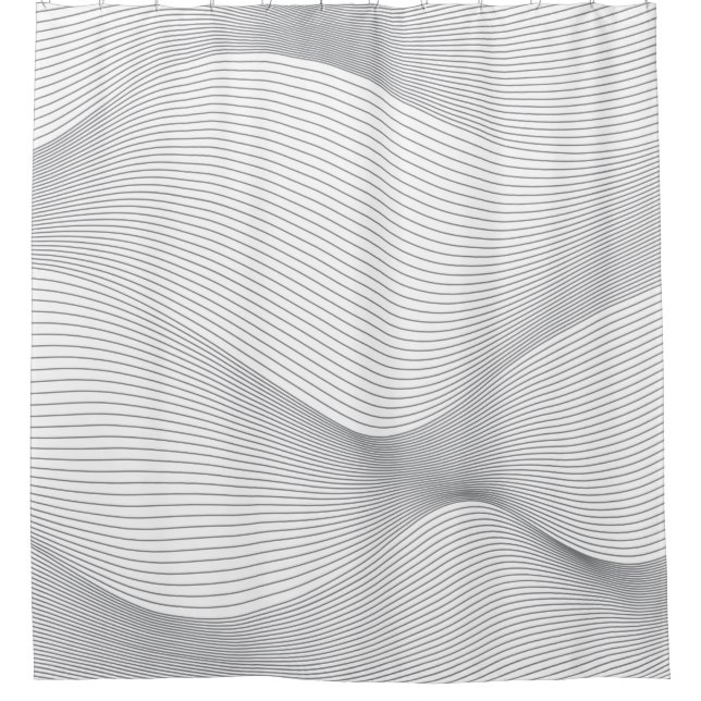Modern, simple, cool, abstract motion wave pattern shower curtain (Front)