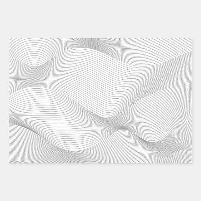 Modern, simple, cool, abstract motion wave pattern wrapping paper sheets (Front)