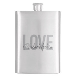 Modern, simple, cool, design Love Philadelphia Flask