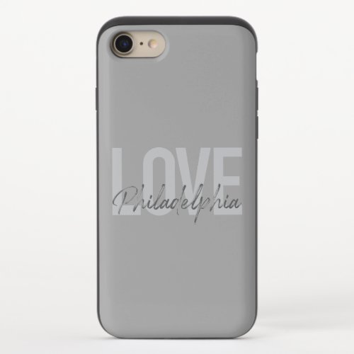 Modern simple cool design Love Philadelphia iPhone 87 Slider Case