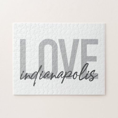 Modern simple cool design of Love Indianapolis Jigsaw Puzzle
