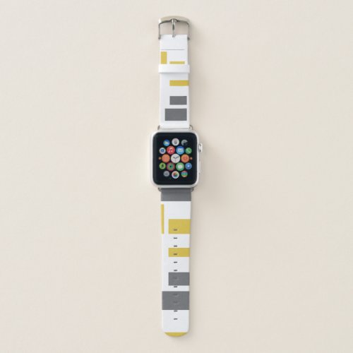 Modern simple cool geometric yellow gray pattern apple watch band