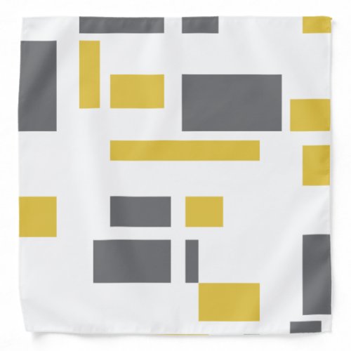 Modern simple cool geometric yellow gray pattern bandana
