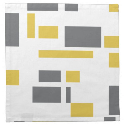 Modern simple cool geometric yellow gray pattern cloth napkin