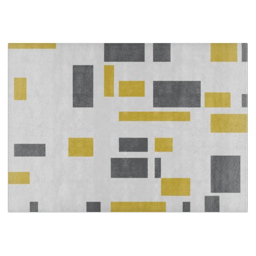 Modern simple cool geometric yellow gray pattern cutting board
