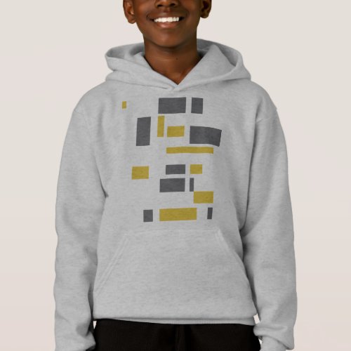 Modern simple cool geometric yellow gray pattern hoodie