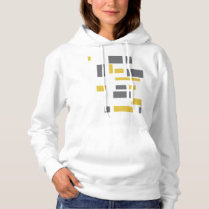 Modern, simple, cool geometric yellow gray pattern hoodie
