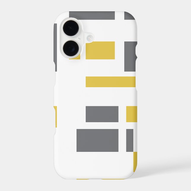 Modern, simple, cool geometric yellow gray pattern iphone case (Back)