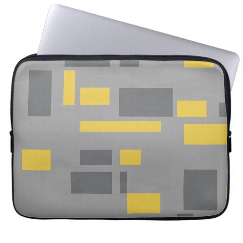 Modern simple cool geometric yellow gray pattern laptop sleeve