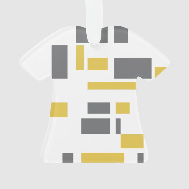 Modern, simple, cool geometric yellow gray pattern ornament (Back)