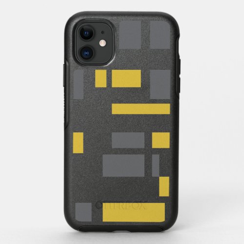 Modern simple cool geometric yellow gray pattern OtterBox symmetry iPhone 11 case