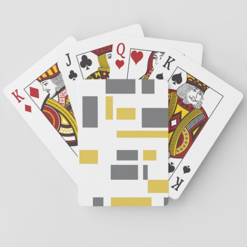 Modern simple cool geometric yellow gray pattern playing cards