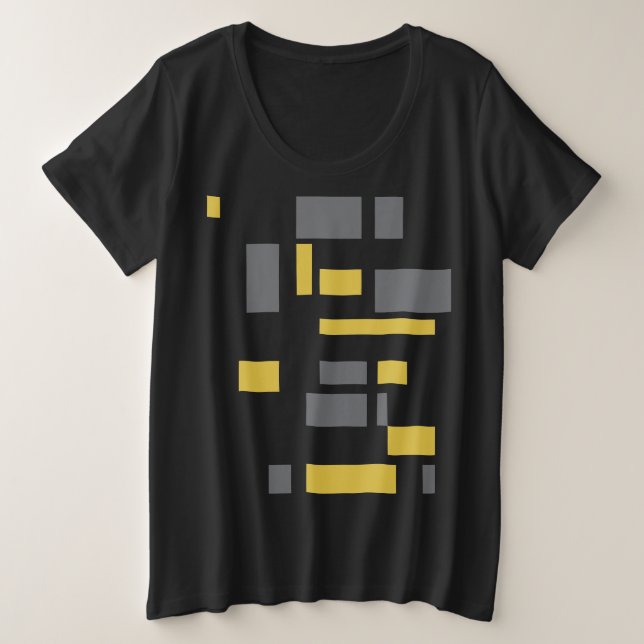 Modern, simple, cool geometric yellow gray pattern plus size T-Shirt (Design Front)