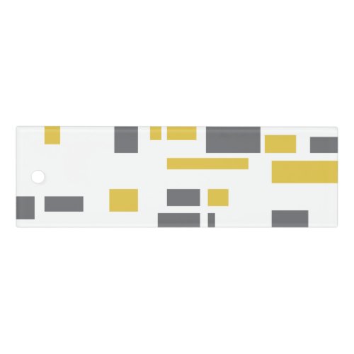 Modern simple cool geometric yellow gray pattern ruler