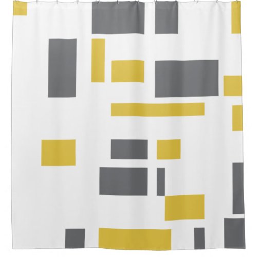 Modern simple cool geometric yellow gray pattern shower curtain