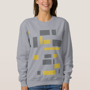 Modern, simple, cool geometric yellow gray pattern sweatshirt
