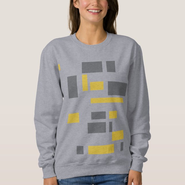 Modern, simple, cool geometric yellow gray pattern sweatshirt (Front)