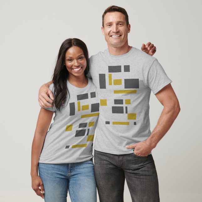 Modern, simple, cool geometric yellow gray pattern T-Shirt (Unisex)