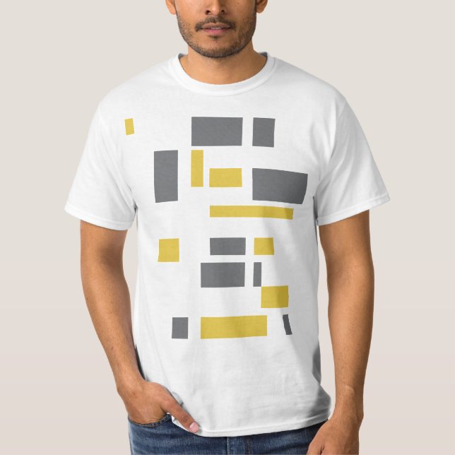 Modern, simple, cool geometric yellow gray pattern T-Shirt (Front)