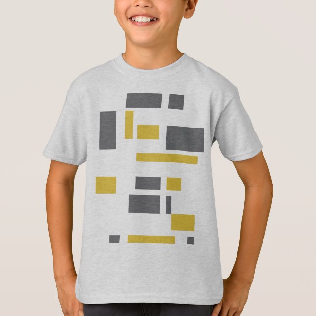 Modern, simple, cool geometric yellow gray pattern T-Shirt (Front)