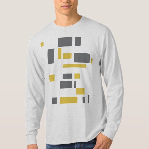 Modern simple cool geometric yellow gray pattern T_Shirt