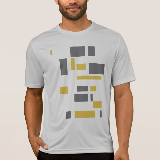 Modern, simple, cool geometric yellow gray pattern T-Shirt (Front)