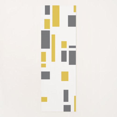 Modern simple cool geometric yellow gray pattern yoga mat