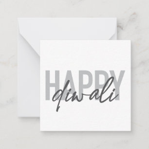 Modern, simple, cool typography Happy Diwali Note Card