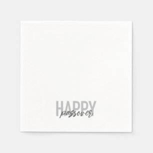 Modern, simple, cool typography Happy Passover Napkins