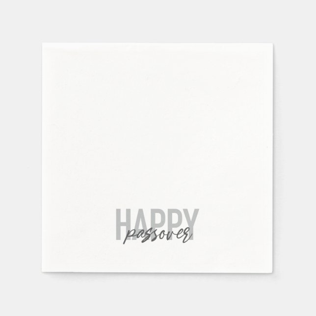 Modern, simple, cool typography Happy Passover Napkins (Front)