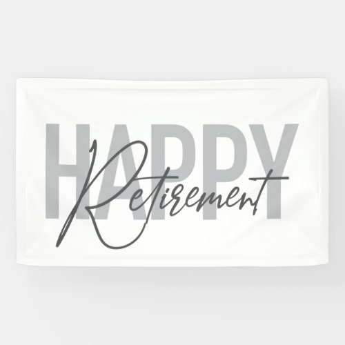 Modern simple cool typography Happy Retirement Banner