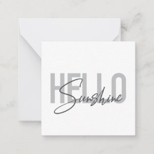 Modern, simple, cool typography Hello Sunshine Note Card