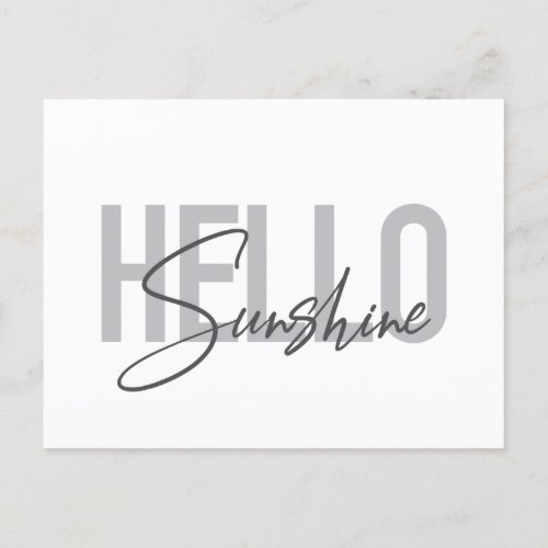 Modern simple cool typography Hello Sunshine Postcard