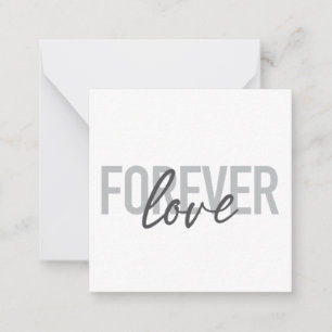 Modern, simple, cool typography of Forever Love Note Card