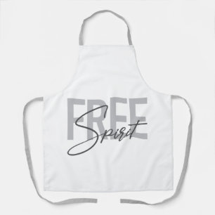 Modern, simple, cool typography of Free Spirit Apron