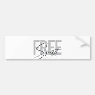 Modern, simple, cool typography of Free Spirit Bumper Sticker