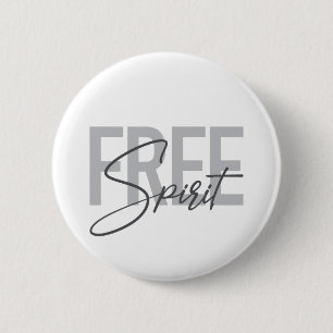 Modern, simple, cool typography of Free Spirit Button