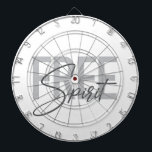 Modern, simple, cool typography of Free Spirit Dart Board<br><div class="desc">Modern,  simple,  minimal typographic design of a saying "Free Spirit" in tones of grey color. Cool,  urban,  trendy and playful graphic vector art with handwritten typography.</div>
