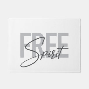 Modern, simple, cool typography of Free Spirit Doormat
