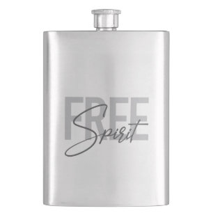 Modern, simple, cool typography of Free Spirit Flask