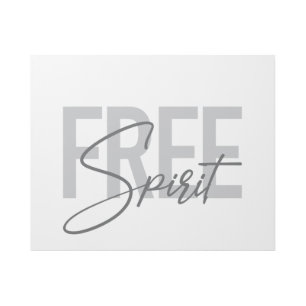 Modern, simple, cool typography of Free Spirit Gallery Wrap