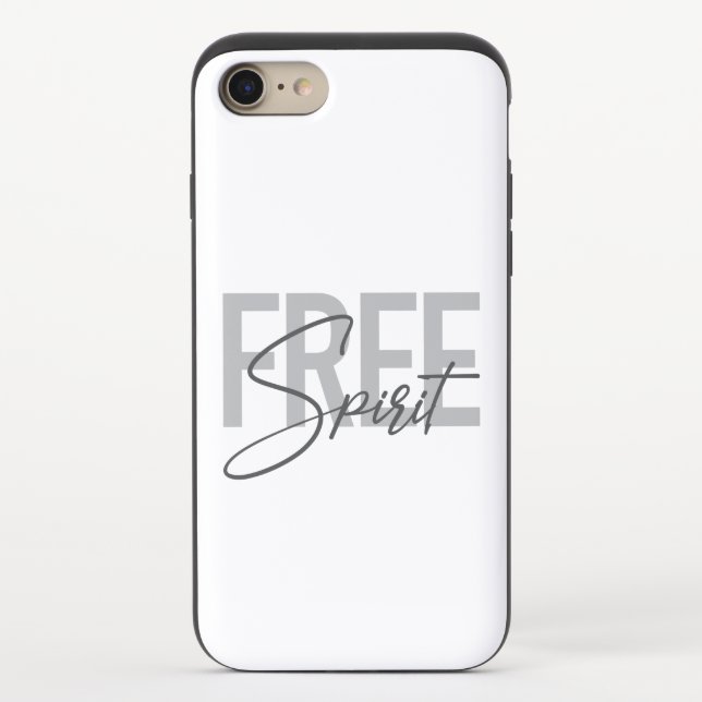 Modern, simple, cool typography of Free Spirit Uncommon iPhone Case (Back)